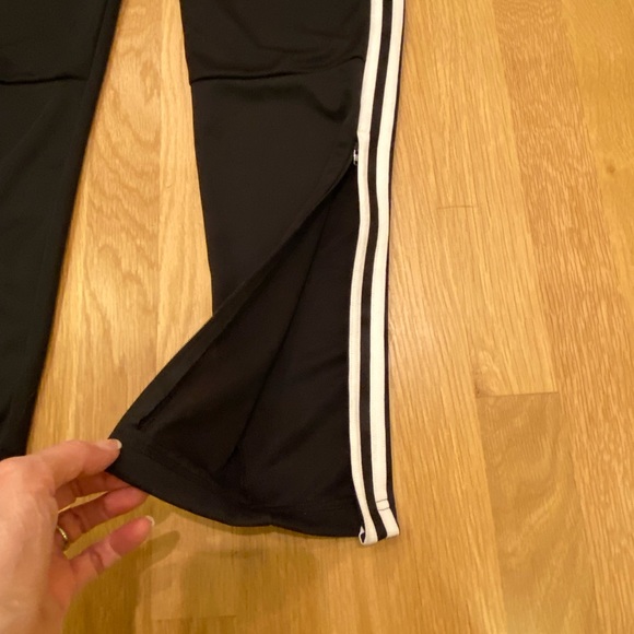 Adidas Womens Climalite Black Track Pants White Stripes / Ankle Zippers/ NWT/ S - Picture 11 of 16